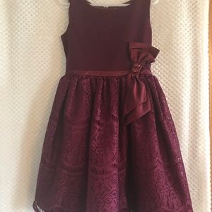 Girls Maroon Holiday Dress